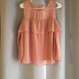 Pink off the shoulder long sleeve top NWT